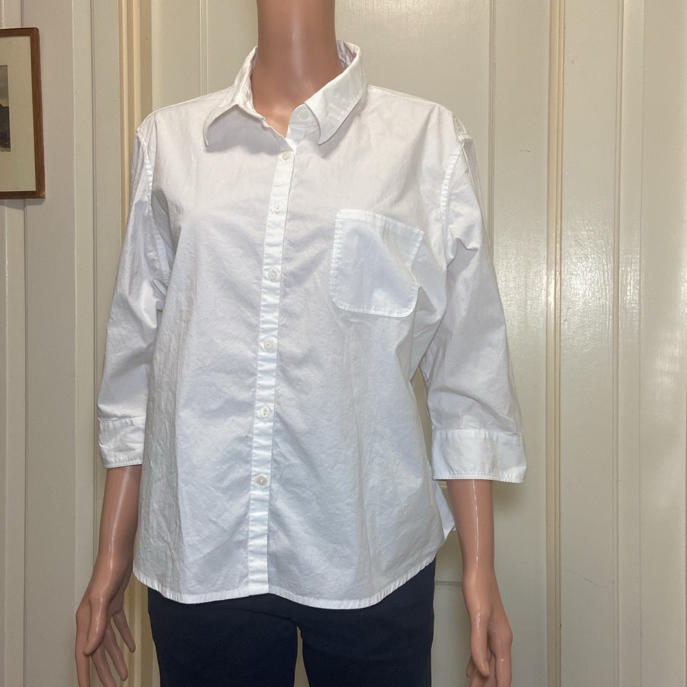 Extra Large Isabella Bird Button Down ¾ Sleeve Wh… - image 4